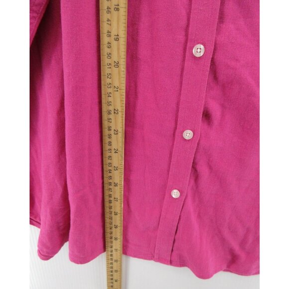 Gap Top XXL Linen Blend Tunic Shirt Button Down Pocket Preppy Woven - Picture 5 of 11